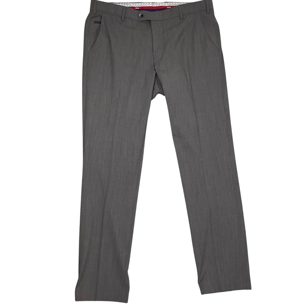 Meyer Bonn Dress Pants Mens 40W 33L Gray Corporate Classic Front Trousers Wool